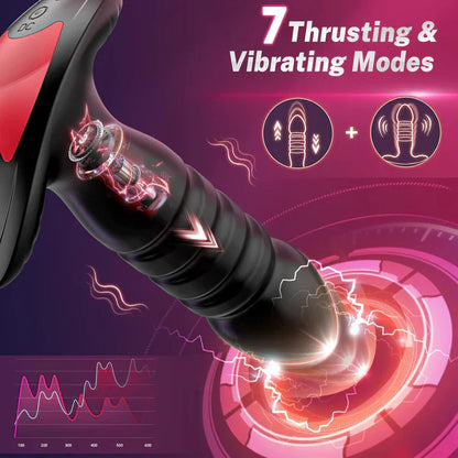 APP-controlled Prostate Massager Anal Plug Stimulator with 7 Thrusting & Vibrating Modes