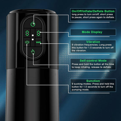 Automatic Masturbator Penis Stimulation with 9 Vibrating & Suction Modes