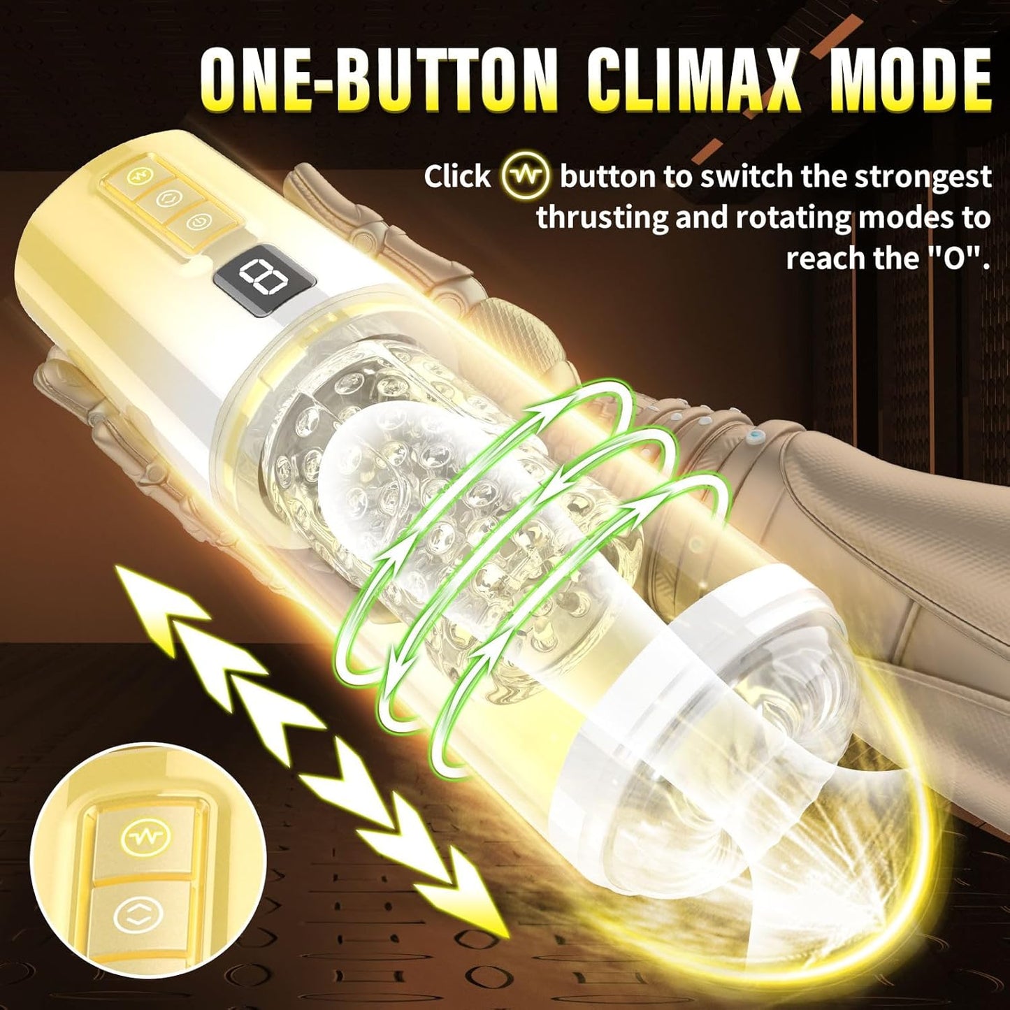 Automatic Penis Pump Male Masturbator Stroker with 9 Thrusting & Rotating Modes