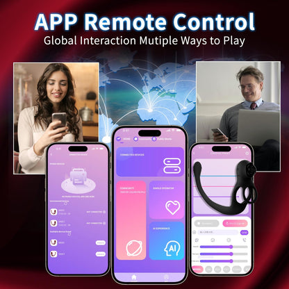 4 IN 1 Rose Cock Ring Penis Vibrator Prostate Massager Anal Plug with 10 Vibration Levels