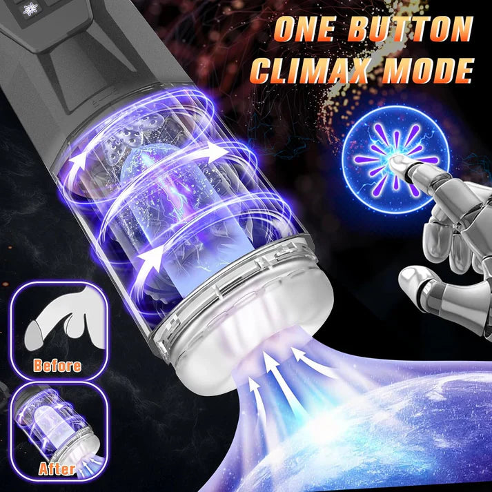 Automatic Masturbator Penis Trainer Stroker with 7 Vibrating & Rotating & Thrusting & Licking Modes