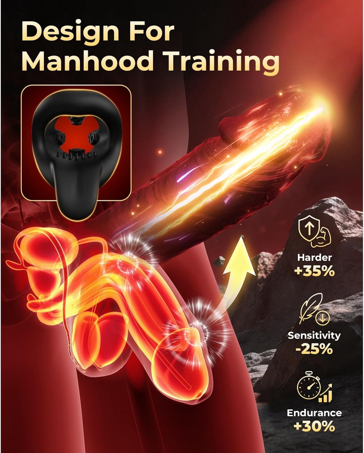 Tongue Licking Electric Penis Trainer Vibrator Glans Stimulator with 9 Vibration Modes