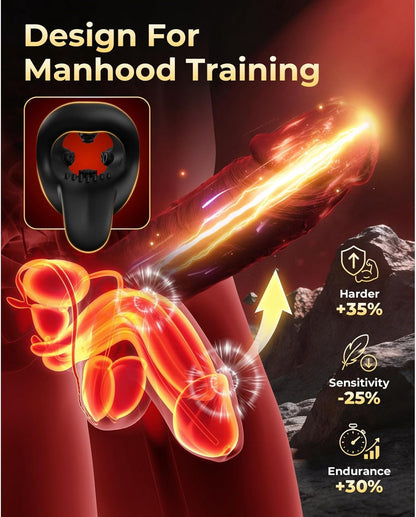 Tongue Licking Electric Penis Trainer Vibrator Glans Stimulator with 9 Vibration Modes