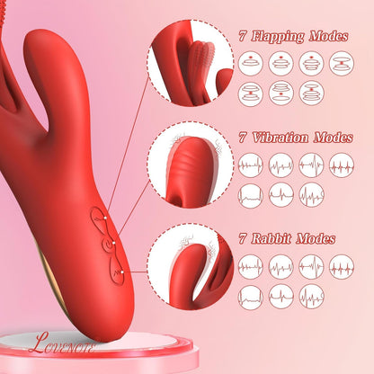 3 IN 1 Rabbit G-spot Vibrator Stimulator with 7 Vibration & Flutter Modes