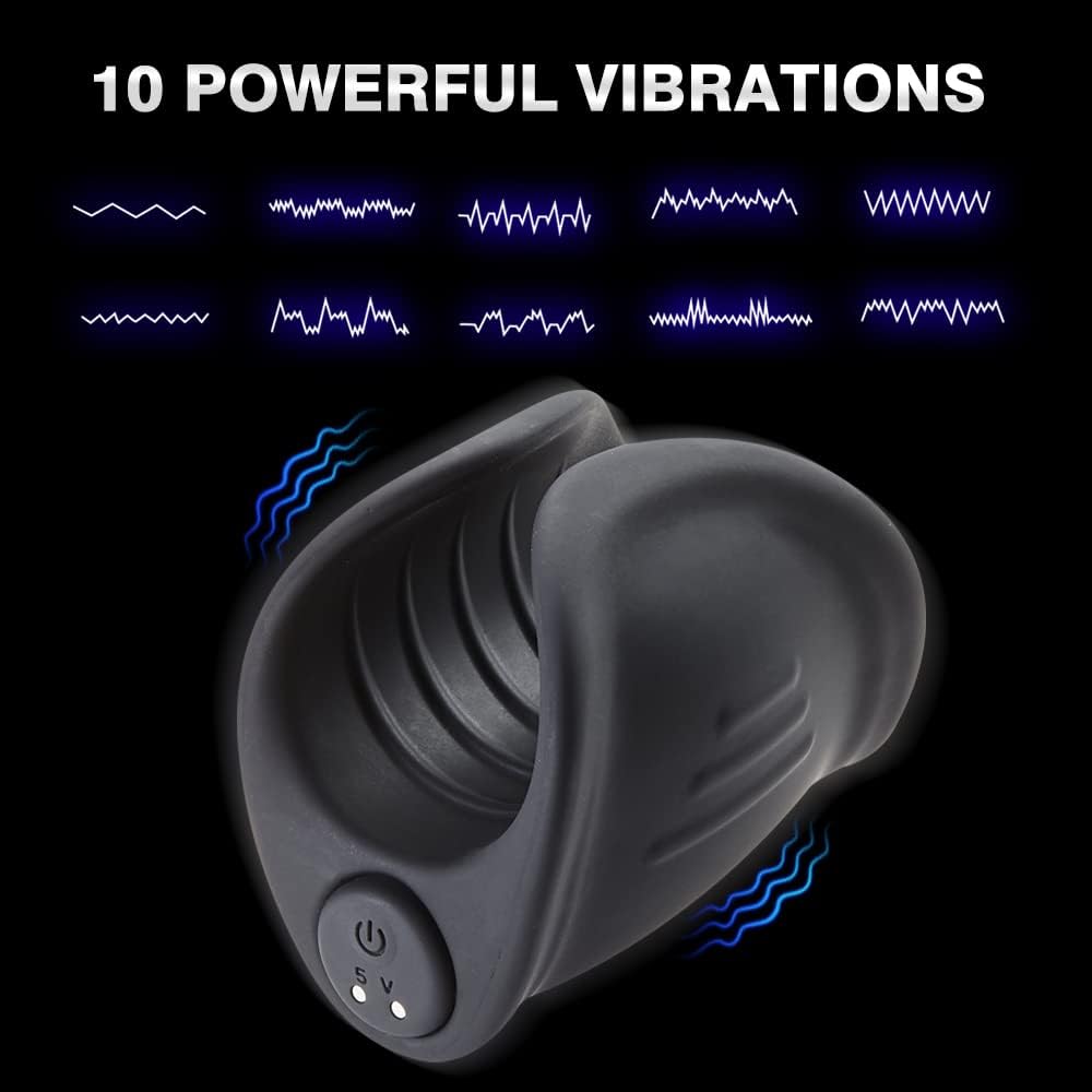 2 IN 1 Penis Endurance Trainer Glans Massager Masturbator with 10 Powerful Vibrations