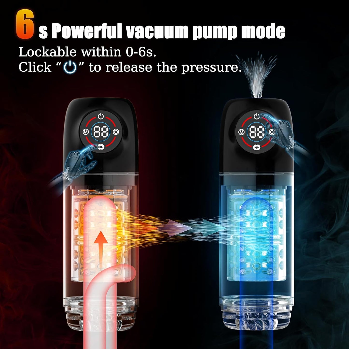 Automatic Masturbator Penis Pump Enlargers with 6s Vacuum Pump & 7 Rotating Sucking Licking