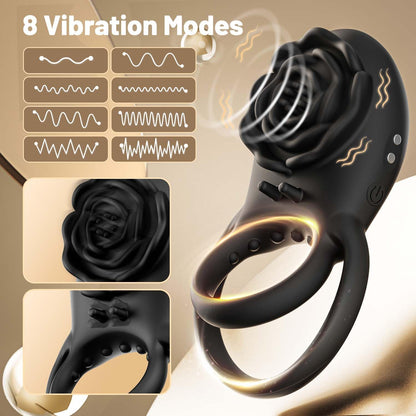 Remote Control Cock Penis Ring Vibrator with 8 Vibration Modes