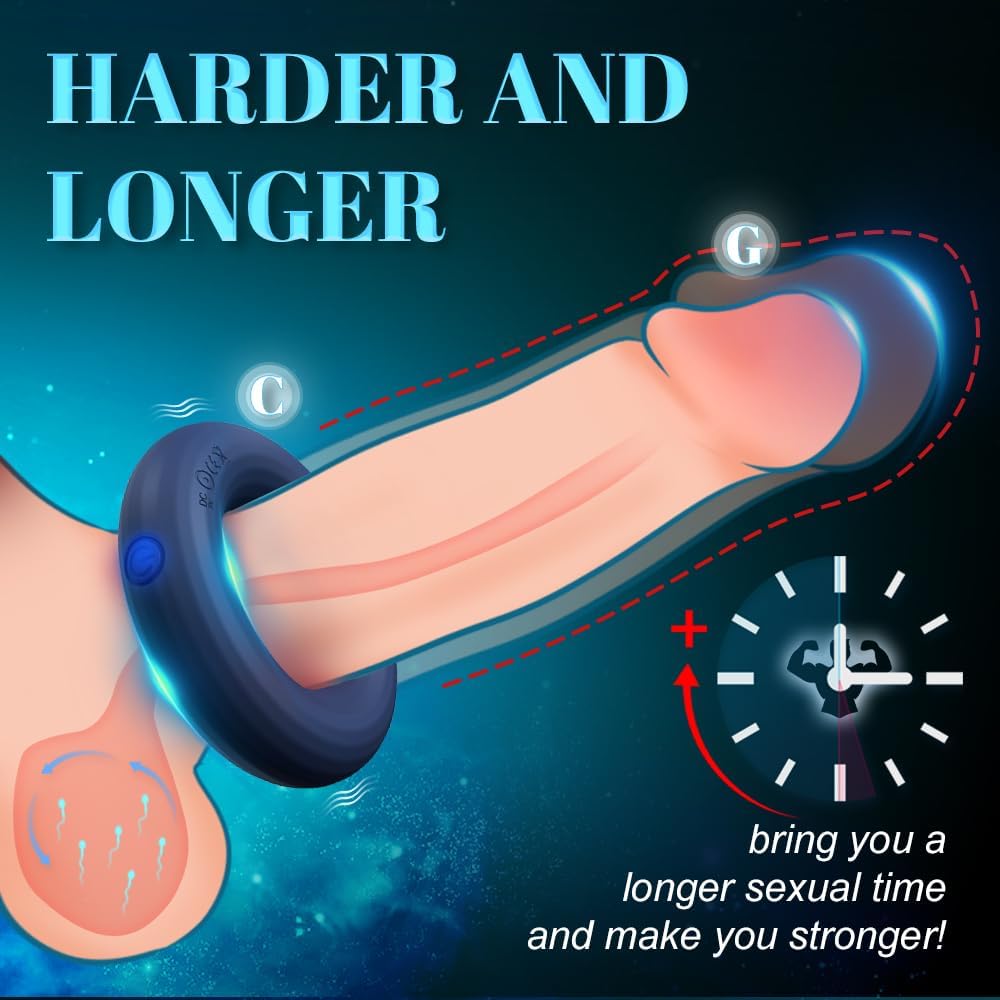 O-Shape Cock Penis Ring Vibrator with 10 Vibration Modes