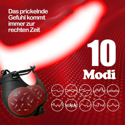 Adjustable Penis Ring Scrotum Pouch Glans Vibrator with 10 Vibration Modes