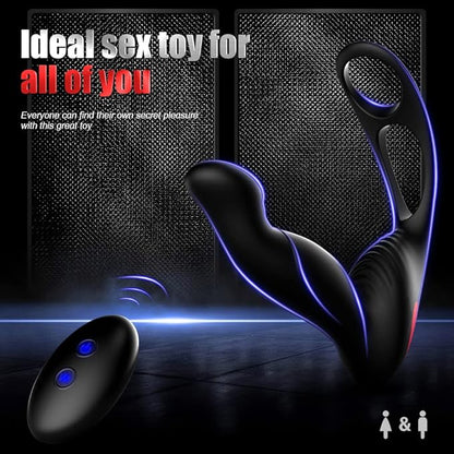 Anal Vibrator Penis Ring Prostate Massager with 9 Powerful Vibration Modes
