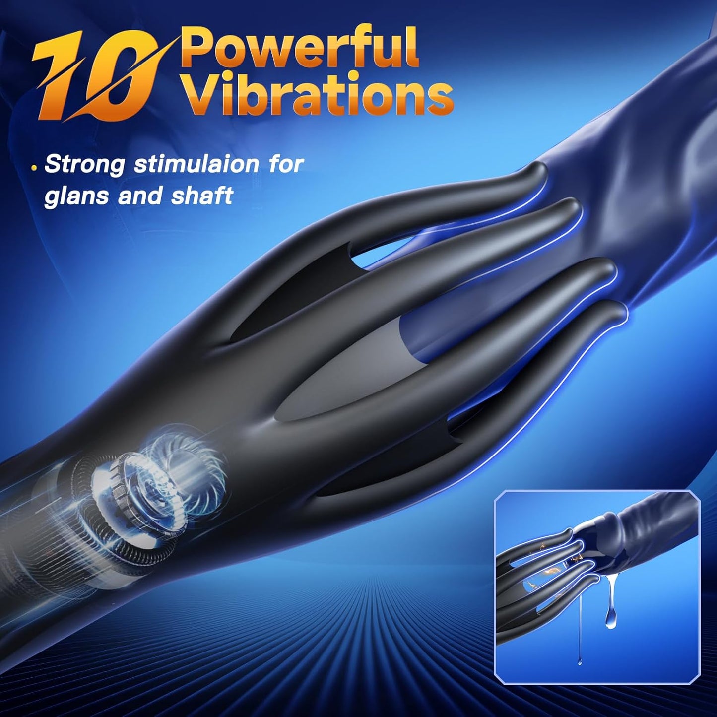 360° Training Wrap Penis Vibrator Glans Trainer Stroker with 10 Vibration Modes
