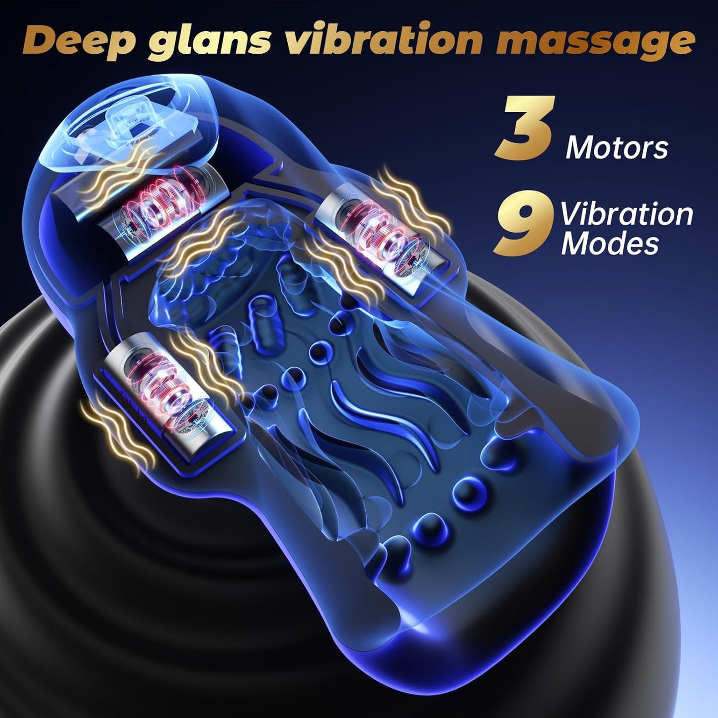 4 IN 1 Penis Trainer Stimulator Blowjob Masturbator with 9 Vibrating Modes & 3 Motors