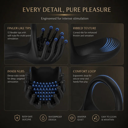 Wearable Testicle Massager Penis Trainer Vibrator Cock Ring mit 10 Vibration Modes