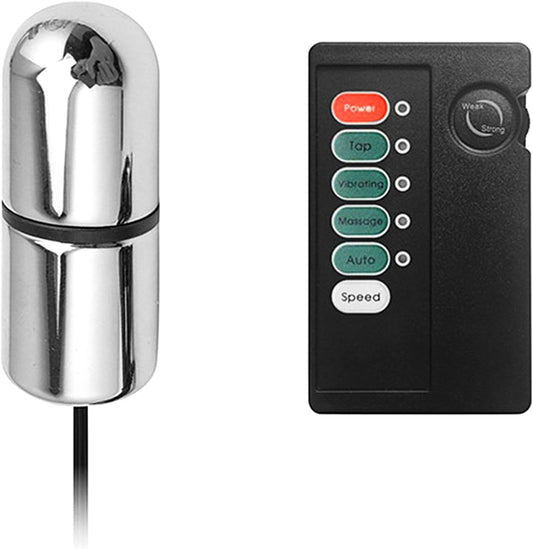 E-Stim Small Metal Anal Butt Plug Prostate Massager with 5 Pulsation Modes