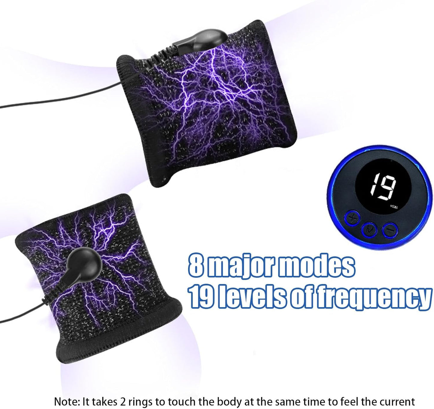 2-Piece Electric Shock SM Cock Ring Stimulator Set