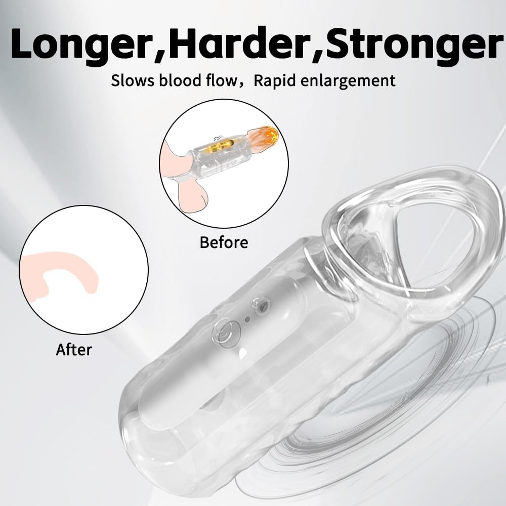 Vibrating Penis Cock Sleeve Ring Vibrator Extender with 9 Stimulation Modes