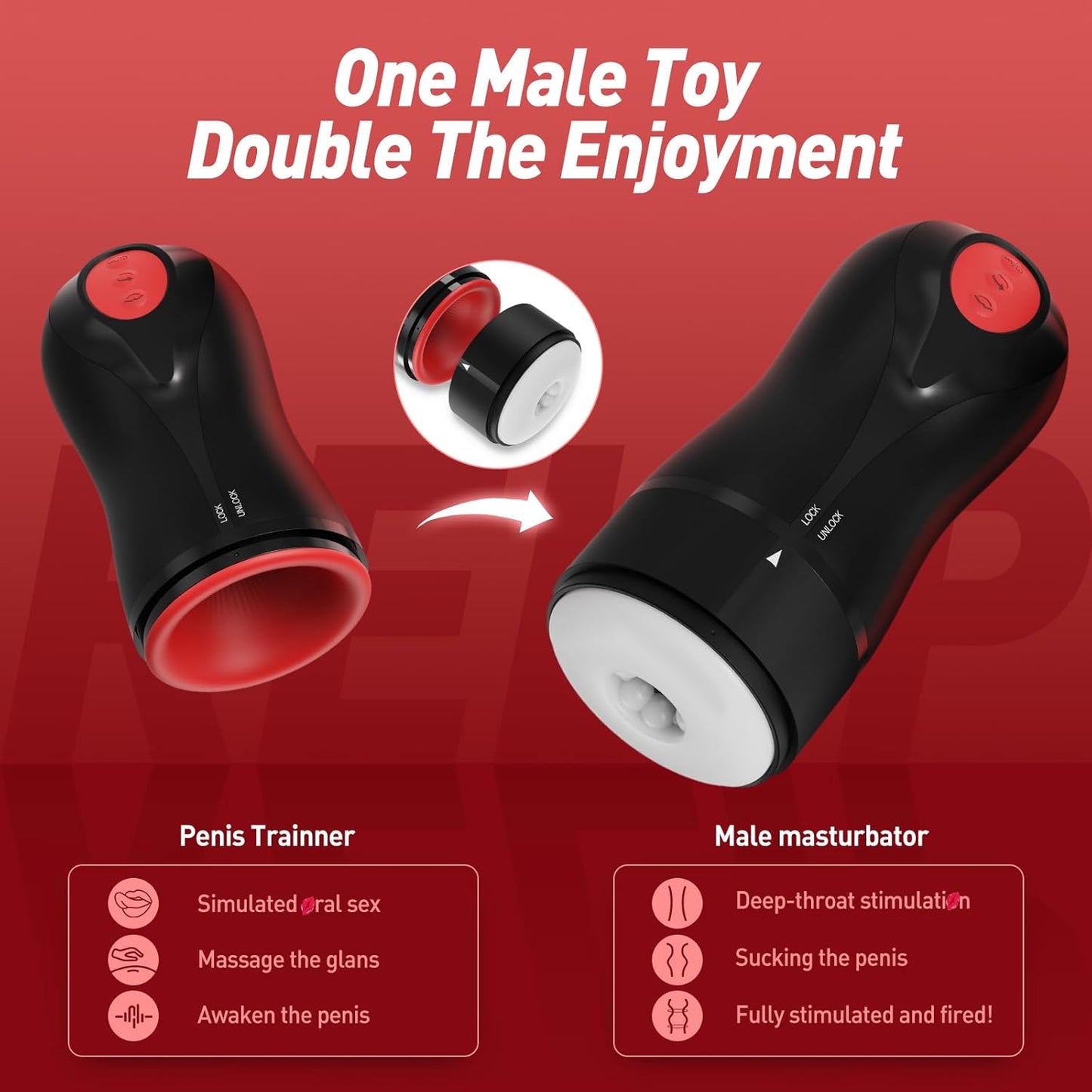 Automatic Masturbator Blowjob Stroker with 3 Swirling 5 Tightening 10 Vibration Modes