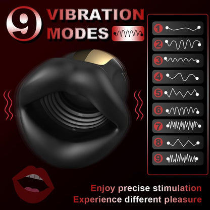 9 Vibration Modes Oral Sex Stimulator Male Masturbation Cup Penis Trainer