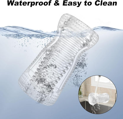 3D Transparent Pocket Pussy Portable Penis Trainer Male Masturbator