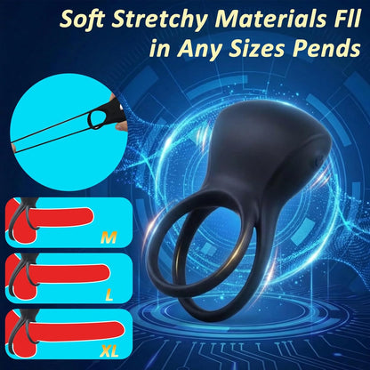 E-stim Cock Ring Penis Trainer Stimulator with 10 Vibrations & 5 Electric Shocks