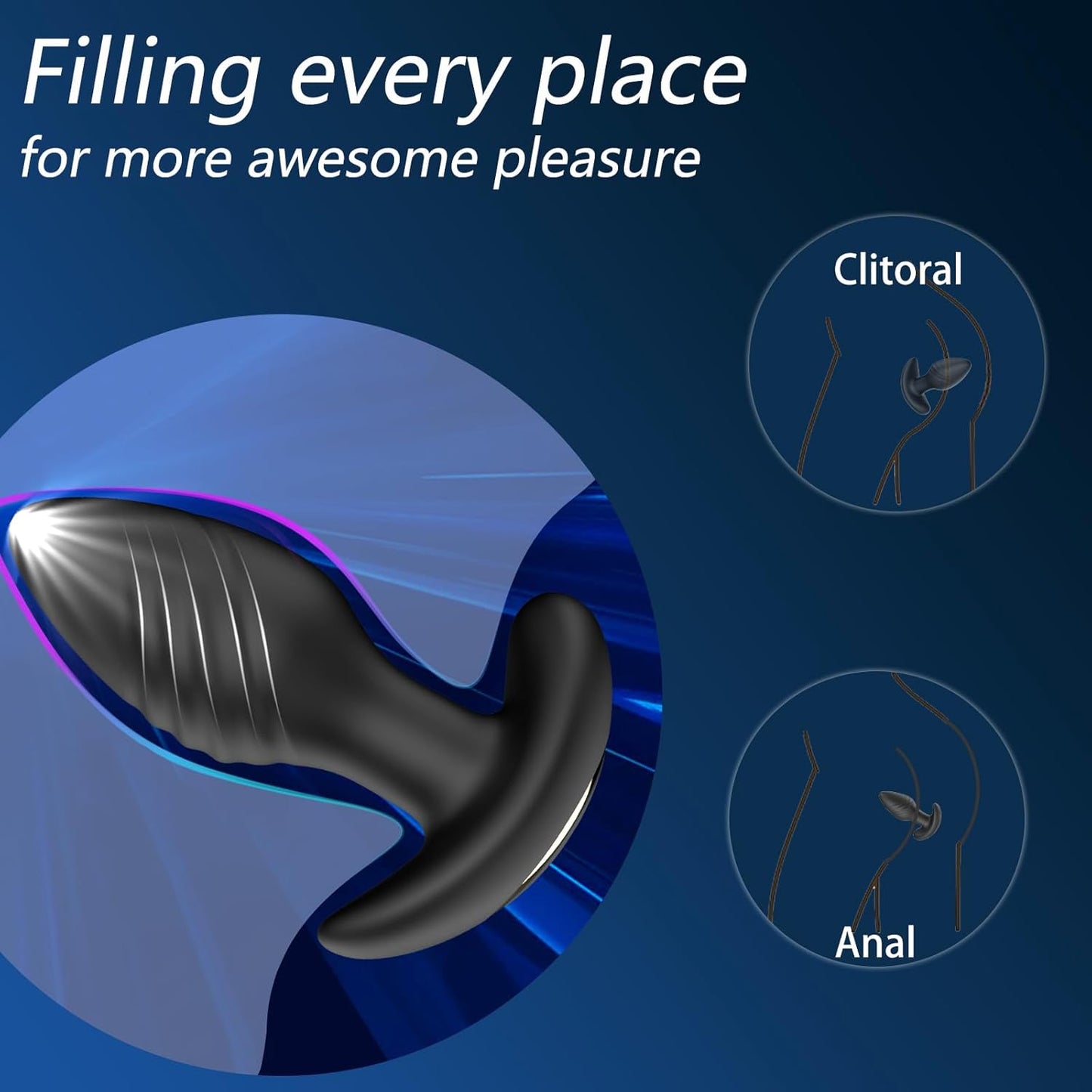 APP Control Classic Anal Vibrator Butt Plug with 360° Rotation & 9 Vibration Modes