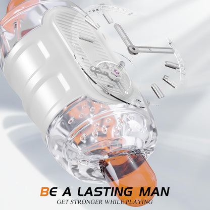 Open-Ended Dual Channel Penis Sleeve Oral Masturbator Pocket Pussy Stroker