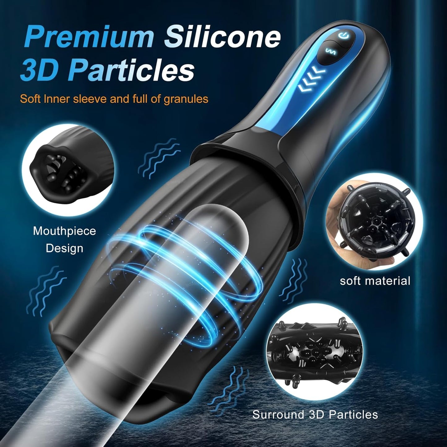 Automatic Masturbator Penis Trainer Stroker Blowjob with 5 Vibrating & 5 Rotating Modes