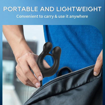 4 IN 1 Anal Vibrator Cock Ring Prostate Massager with 10 Vibration Modes & 3 Motors