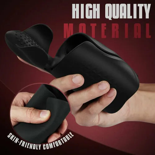 360° Wrapped Penis Traine Glans Stimulator Masturbator with 10 Pulse Vibration Modes