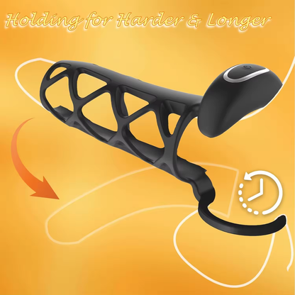 Penis Ring Cock Sleeve Extender With 10 Powerful Vibrating Modes