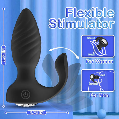 Masseur de prostate vibrateur télécommandé 2 en 1 avec 10 modes 