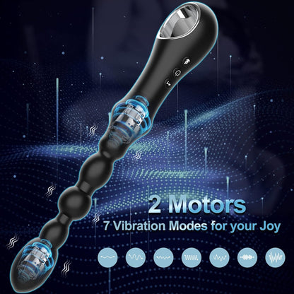 7 modes de vibration chauffant le vibrateur anal vibrant perles plug anal 