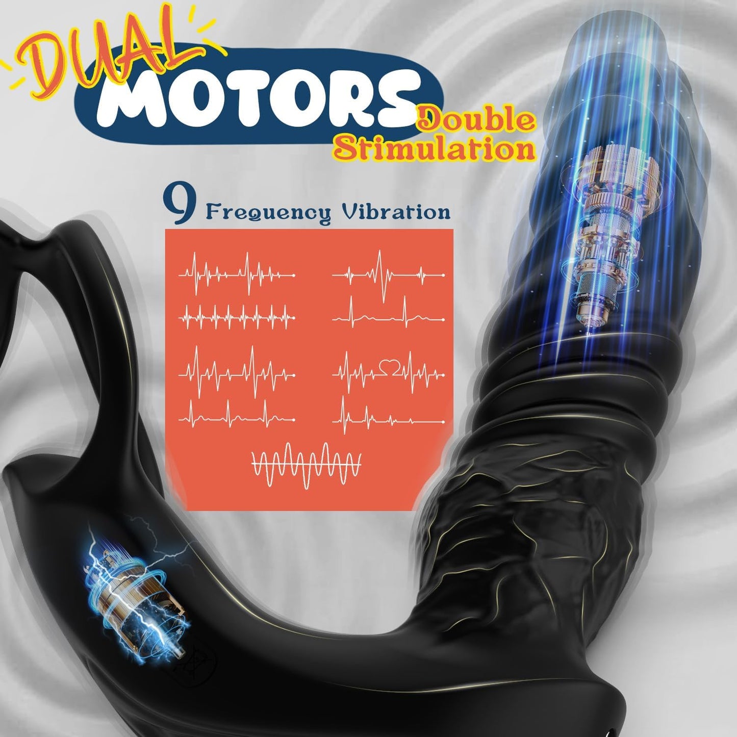 5-IN-1 Thrusting Anal Vibrator Prostate Massager with 9 Thrusting & Vibrating Modes