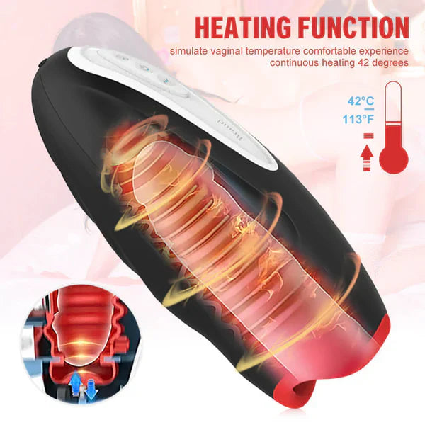 Electric Masturbator Stroker Blowjob Penis Trainer with 10 Vibration & Heating Modes
