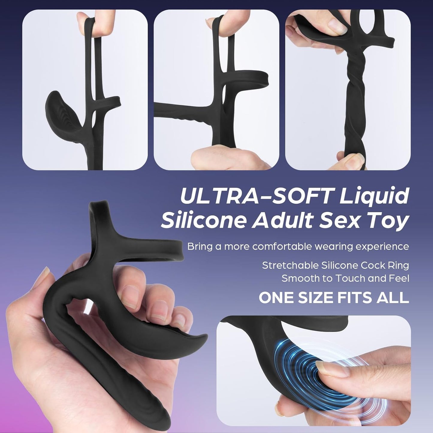 Testicles Vaginal Stimulator Cock Ring Penis Trainer Vibrator with 10 Modes