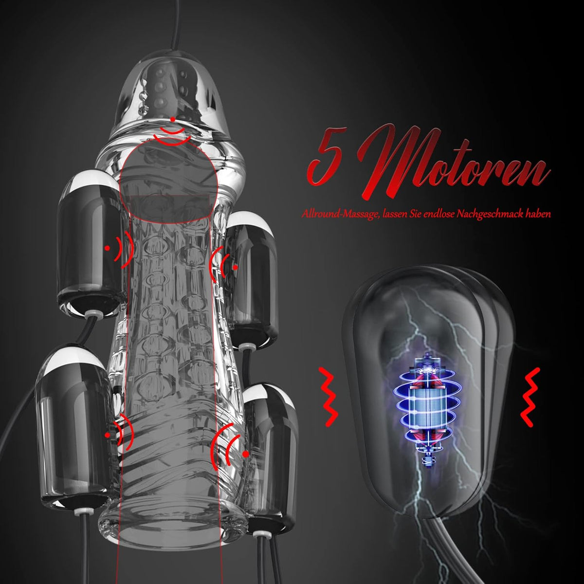 Electric Penis Trainer Vibrator Glans Trainer Pocket Pussy with 6 Vibrators & 10 Modes