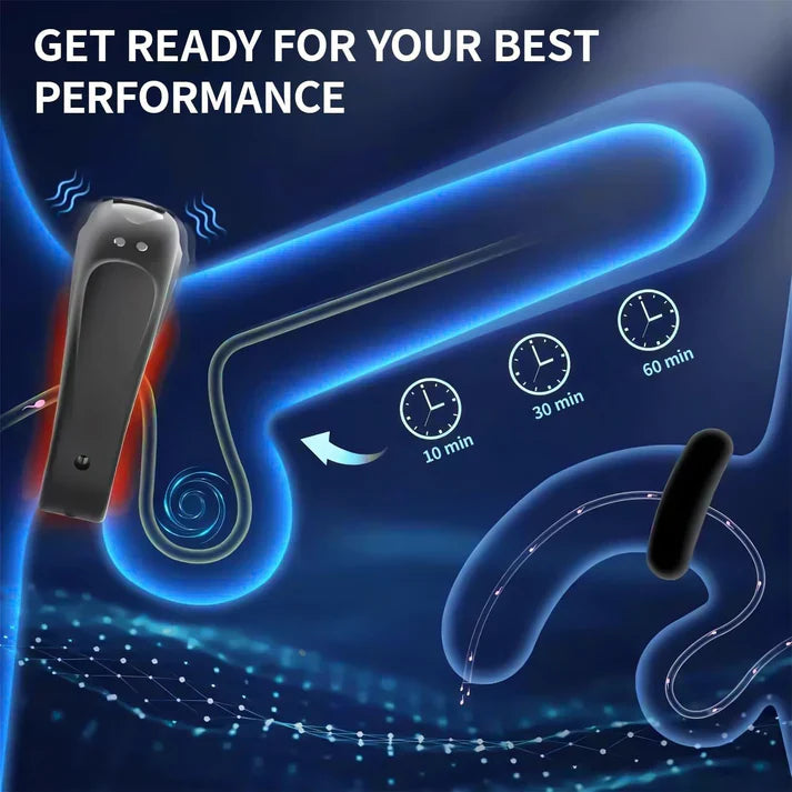 Adjustable Buckle Penis Ring Cockring Glans Trainer with 10 Vibration Modes