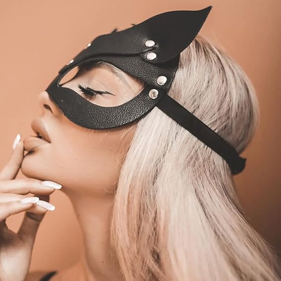Fox Mask Fashion Leather Cat Mask Cosplay Game Bondage