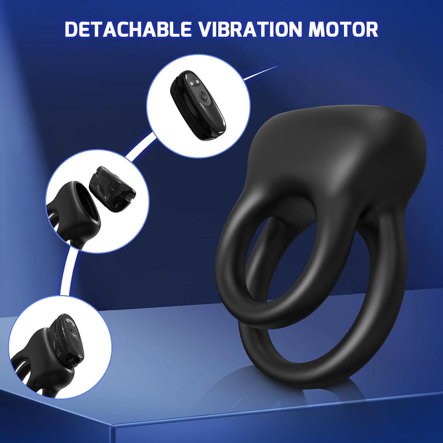 Detachable Vibrating Cock Ring Penis Vibrator with 10 Vibration Modes