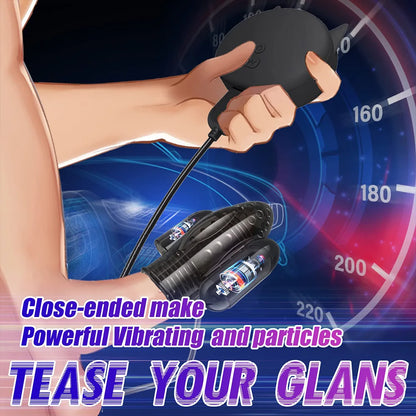 Glans Vibrator Penis Trainer Delay Lasting Massager with 2 Motors & 10 Vibrations