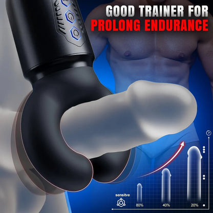 Automatic Clamp Penis Vibrator Glans Trainer Masturabator with 10 Vibration Modes