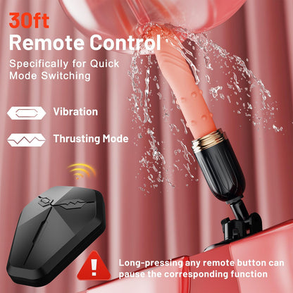 2 IN 1 Realistic Dildo Sex Machine Vibrator with 10 Vibrating & 10 Thrusting Modes