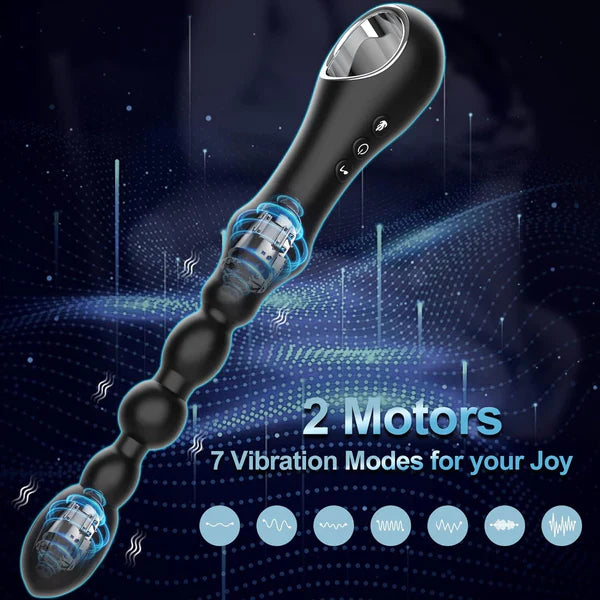 Anal Vibrator Beads Butt Plug Prostate Massager with 7 Vibration & Heating Modes