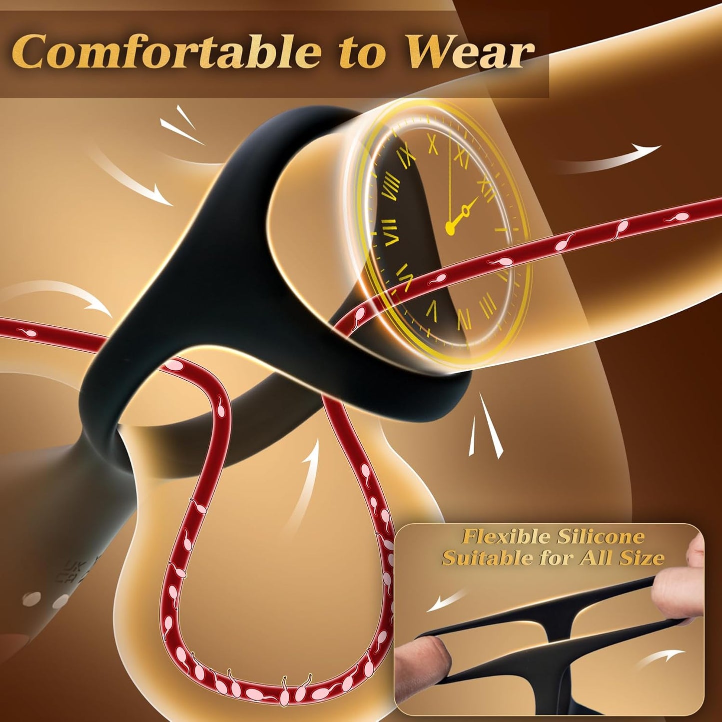 Prostate Massager Anal Toys Butt Plug with Vibrating Cock Ring with 10 Intense Vibrations