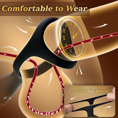 Prostate Massager Anal Toys Butt Plug with Vibrating Cock Ring with 10 Intense Vibrations