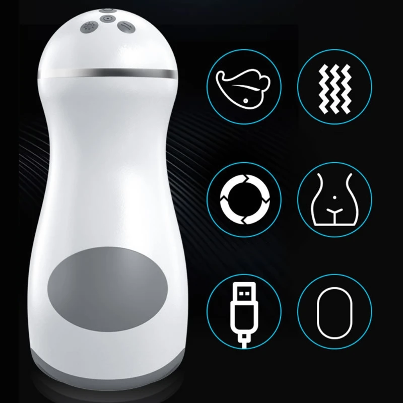 Automatic Sucking Vacuum Masturbator Penis Trainer Vibrator Heating Blowjob