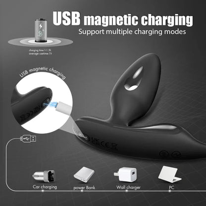 E-stim Anal Butt Vibrator Prostate Massager with 9 Vibration & 5 Elektro Shock Modes
