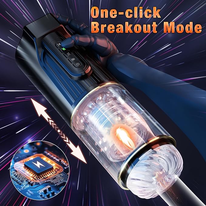 Automatic Masturbator Stroker Blowjob Machine with 4 Sucking & 10 Thrusting & Rotating