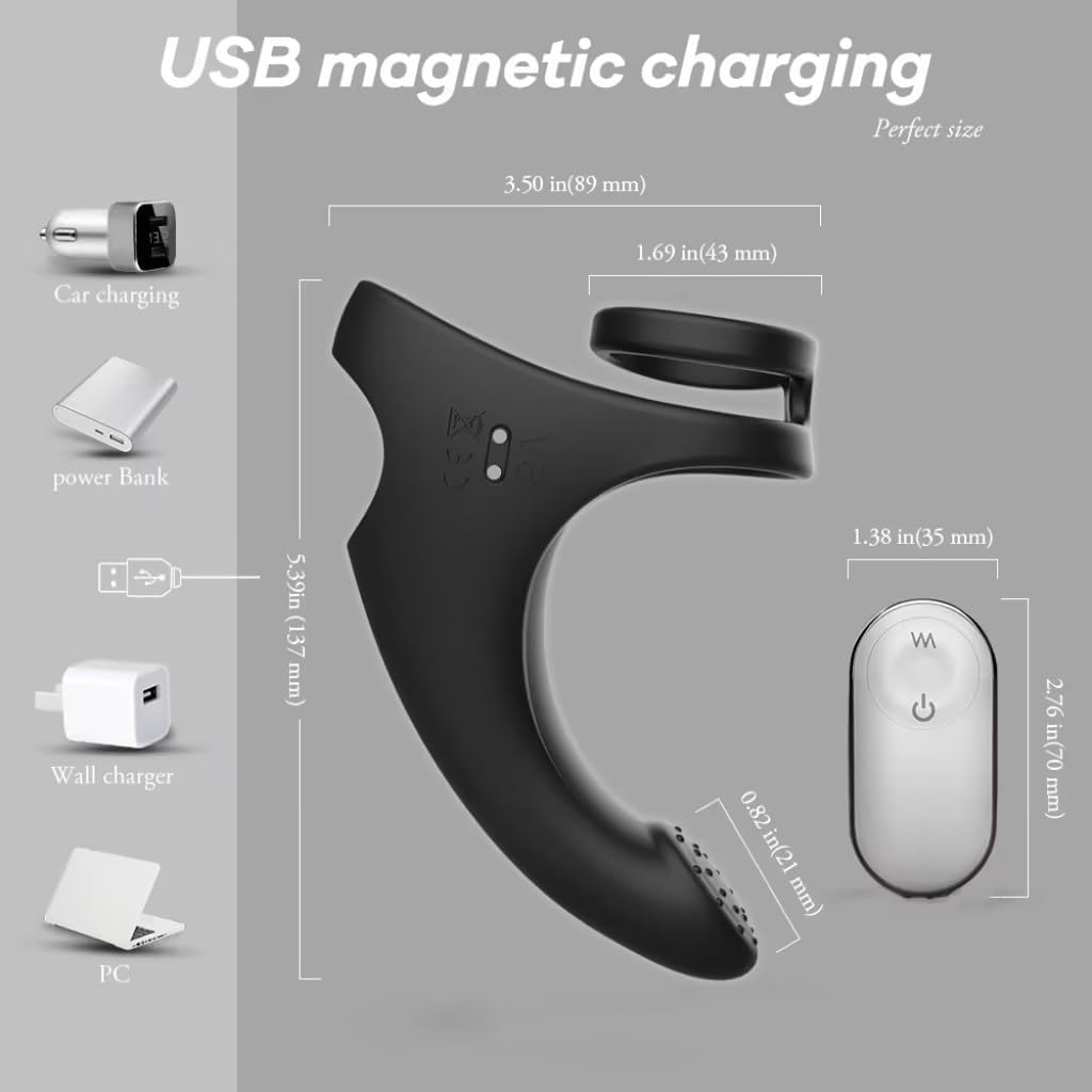 Erection Massager Penis Trainer Vibrator Cock Ring with 9 Powerful Vibration Modes