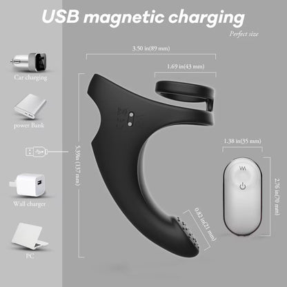 Erection Massager Penis Trainer Vibrator Cock Ring with 9 Powerful Vibration Modes